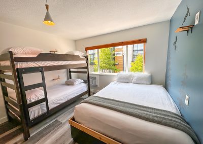 Basic Room One Queen Plus One Bunk Bed | The Crash Hotel Squamish